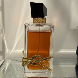 YSL Perfume with Black Cap and Gold Accents